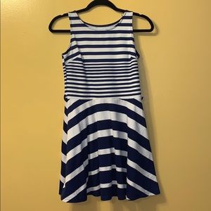 Navy and white stripped dress